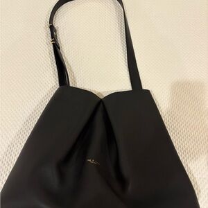 rag & bone Black Leather Shoulder Bag with Subtle Logo